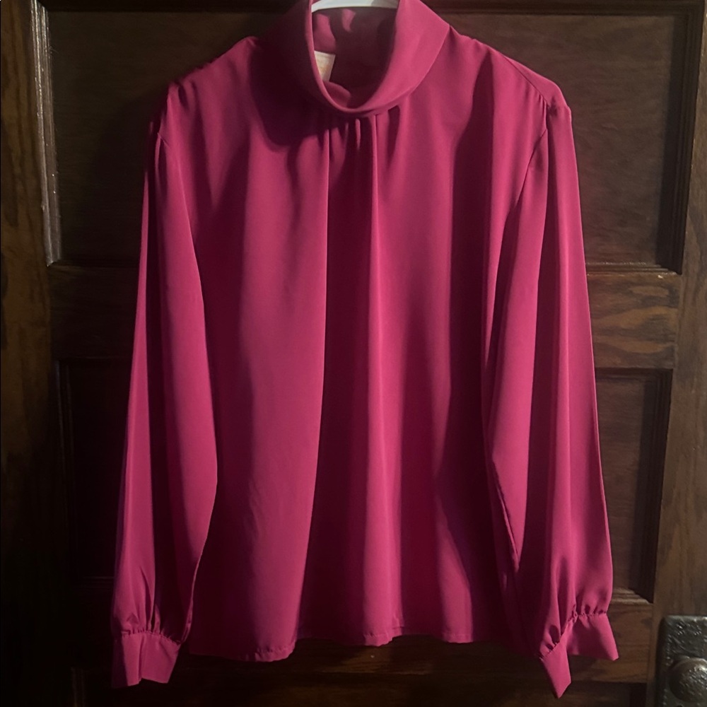 Pendleton Fuchsia Blouse, Vintage, Size 16